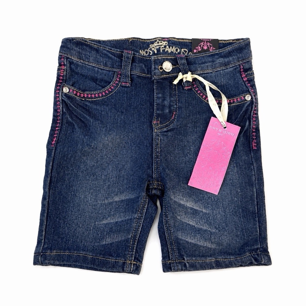Almost Famous Girls Bermuda Jean Shorts Size 5 Studded Rhinestones Bling Y2K NWT